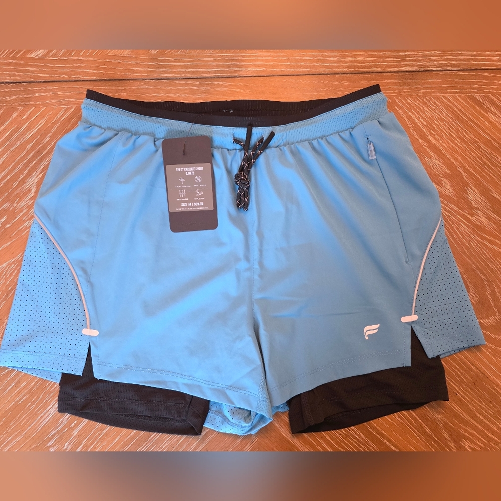Fabletics Light Blue Kadence 3" Lined Shorts